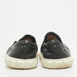 Stuart Weitzman Black Leather Slip On Sneakers Size 38.5