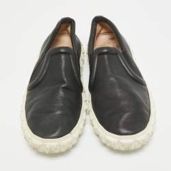 Stuart Weitzman Black Leather Slip On Sneakers Size 38.5