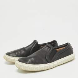 Stuart Weitzman Black Leather Slip On Sneakers Size 38.5