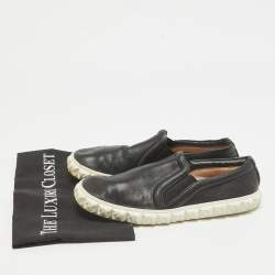 Stuart Weitzman Black Leather Slip On Sneakers Size 38.5