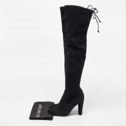 Stuart Weitzman Black Suede Ledyland Over The Knee Boots Size 36.5