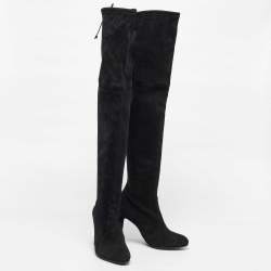 Stuart Weitzman Black Suede Ledyland Over The Knee Boots Size 36.5