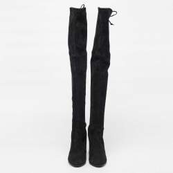 Stuart Weitzman Black Suede Ledyland Over The Knee Boots Size 36.5