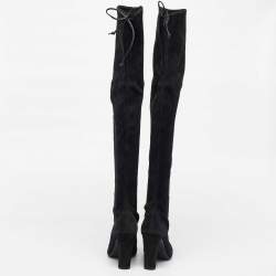 Stuart Weitzman Black Suede Ledyland Over The Knee Boots Size 36.5