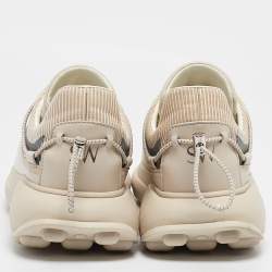 Stuart Weitzman Cream Leather and Rubber SW 1 Sneakers Size 38