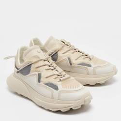 Stuart Weitzman Cream Leather and Rubber SW 1 Sneakers Size 38