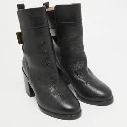 Stuart Weitzman Black Leather Ankle Length Boots Size 38