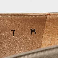 Pre Owned Stuart Weitzman Metallic Leather Peep Toe Pumps Size 37.5