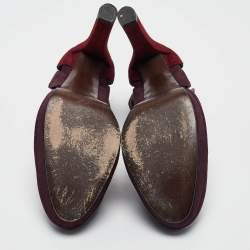Stuart Weitzman Dark Purple/Burgundy Suede Ankle Strap Platform Pumps Size 39