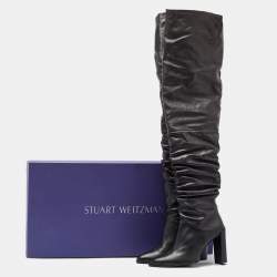 Stuart Weitzman Black Leather Histyle Over The Knee Boots Size 42.5