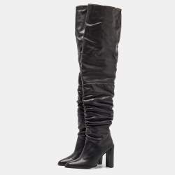Stuart Weitzman Black Leather Histyle Over The Knee Boots Size 42.5