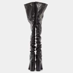 Stuart Weitzman Black Leather Histyle Over The Knee Boots Size 42.5