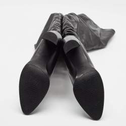 Stuart Weitzman Black Leather Histyle Over The Knee Boots Size 42.5