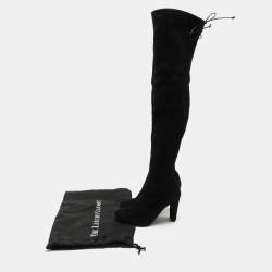 Stuart Weitzman Black Suede Ledyland Over The Knee Boots Size 38