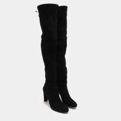 Stuart Weitzman Black Suede Ledyland Over The Knee Boots Size 38