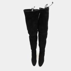 Stuart Weitzman Black Suede Ledyland Over The Knee Boots Size 38