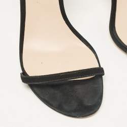 Stuart Weitzman Black Suede Ankle Strap Sandals Size 37.5