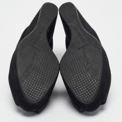 Stuart Weitzman Black Suede Peep Toe Wedge Pumps Size 39