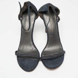 Stuart Weitzman Blue Denim Ankle Strap Sandals Size 40