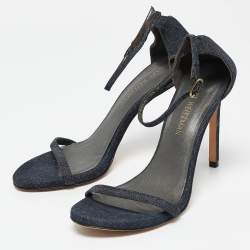 Stuart Weitzman Blue Denim Ankle Strap Sandals Size 40