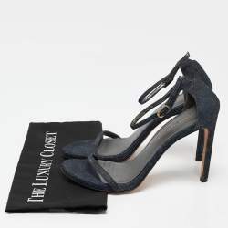 Stuart Weitzman Blue Denim Ankle Strap Sandals Size 40