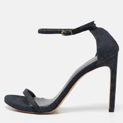Stuart Weitzman Blue Denim Ankle Strap Sandals Size 40