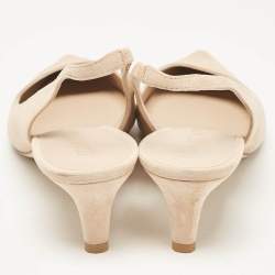 مملوكة مسبقًا Stuart Weitzman Beige Suede Slingback Pumps Size 37.5