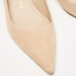 مملوكة مسبقًا Stuart Weitzman Beige Suede Slingback Pumps Size 37.5