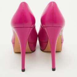 Stuart Weitzman Pink Leather Peep Toe Platform Pumps Size 36