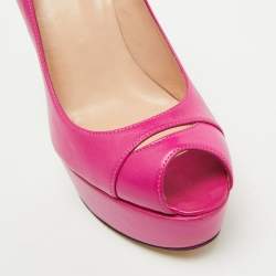 Stuart Weitzman Pink Leather Peep Toe Platform Pumps Size 36