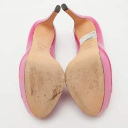 Stuart Weitzman Pink Leather Peep Toe Platform Pumps Size 36