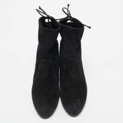 Stuart Weitzman Black Suede Ankle Boots Size 38.5