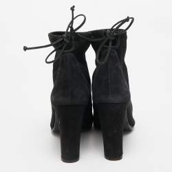Stuart Weitzman Black Suede Ankle Boots Size 38.5