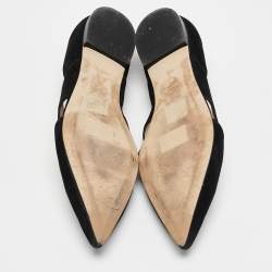 Stuart Weitzman Black Suede ​Emilia Pointed Toe Ballet Flats Size 39.5