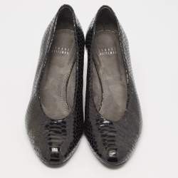 Stuart Weitzman Black Croc Embossed Patent Leather Pumps Size 41