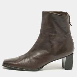 Stuart Weitzman Brown Leather Ankle Length Boots Size 41.5