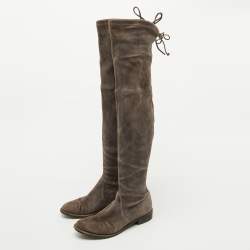 Stuart Weitzman Grey Suede Over The Knee Boots Size 37