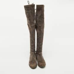 Stuart Weitzman Grey Suede Over The Knee Boots Size 37