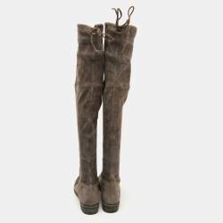 Stuart Weitzman Grey Suede Over The Knee Boots Size 37
