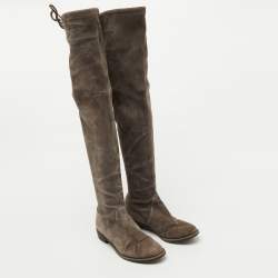 Stuart Weitzman Grey Suede Over The Knee Boots Size 37