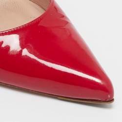 Stuart Weitzman Red Patent Leather Pointed Toe Pumps Size 37.5