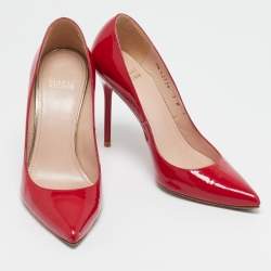 Stuart Weitzman Red Patent Leather Pointed Toe Pumps Size 37.5