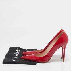 Stuart Weitzman Red Patent Leather Pointed Toe Pumps Size 37.5