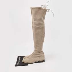 Stuart Weitzman Grey Suede Over The Knee Boots Size 38