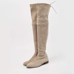 Stuart Weitzman Grey Suede Over The Knee Boots Size 38