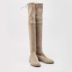 Stuart Weitzman Grey Suede Over The Knee Boots Size 38