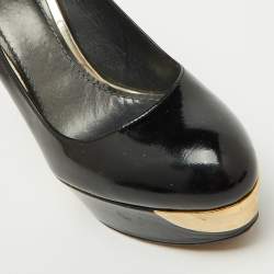 Stuart Weitzman Black Patent Leather Platform Pumps Size 39