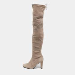 Stuart Weitzman Beige Suede Ledyland Over The Knee Boots Size 39