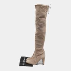 Stuart Weitzman Beige Suede Ledyland Over The Knee Boots Size 39