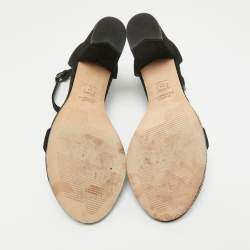 Stuart Weitzman Black Suede Bambina Ankle Strap Sandals Size 36